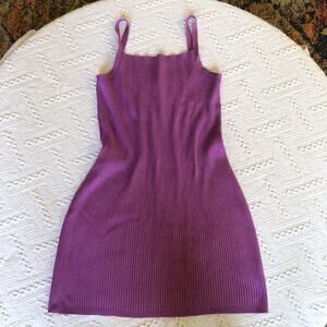 Madden Girl Ribbed Knit Bodycon Mini Dress Purple Medium (Tag XL) Y2K Inspired